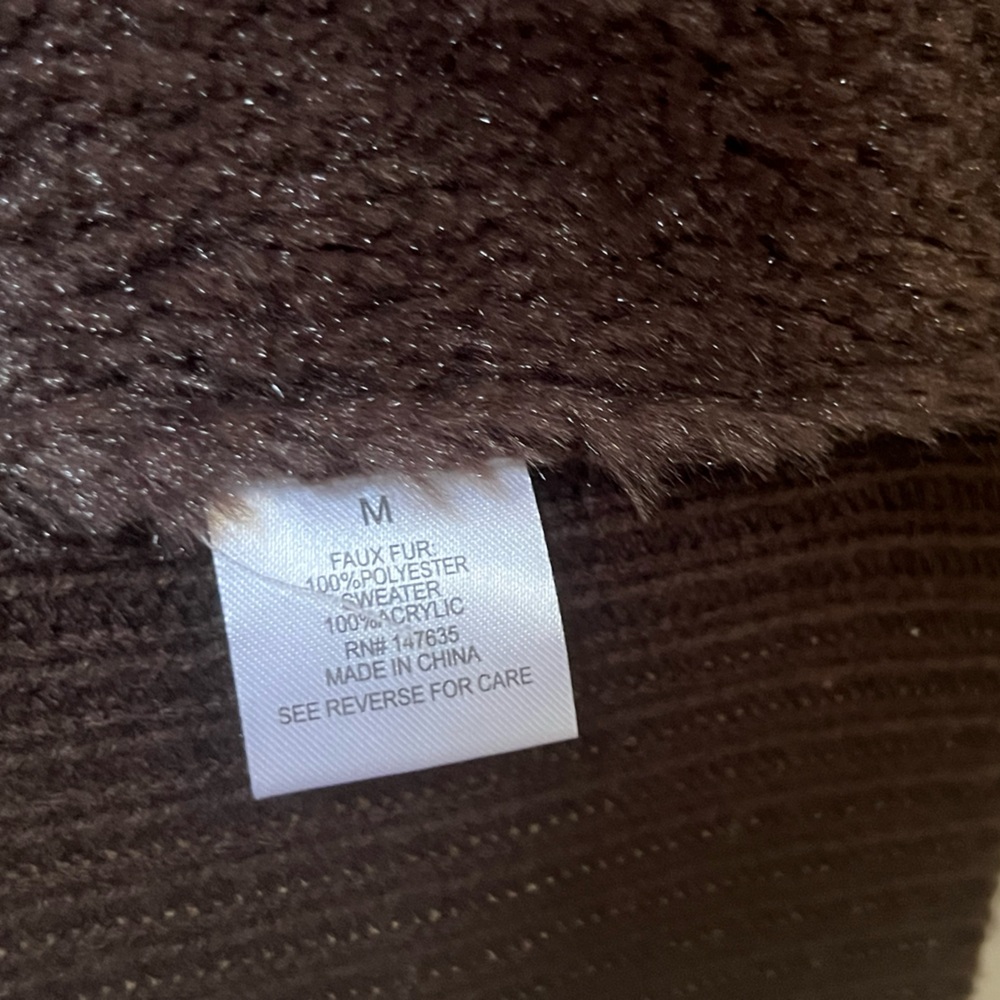 Romeo + Juliet Couture Brown Faux Shearling Open-Front Jacket | M - Picture 8 of 12